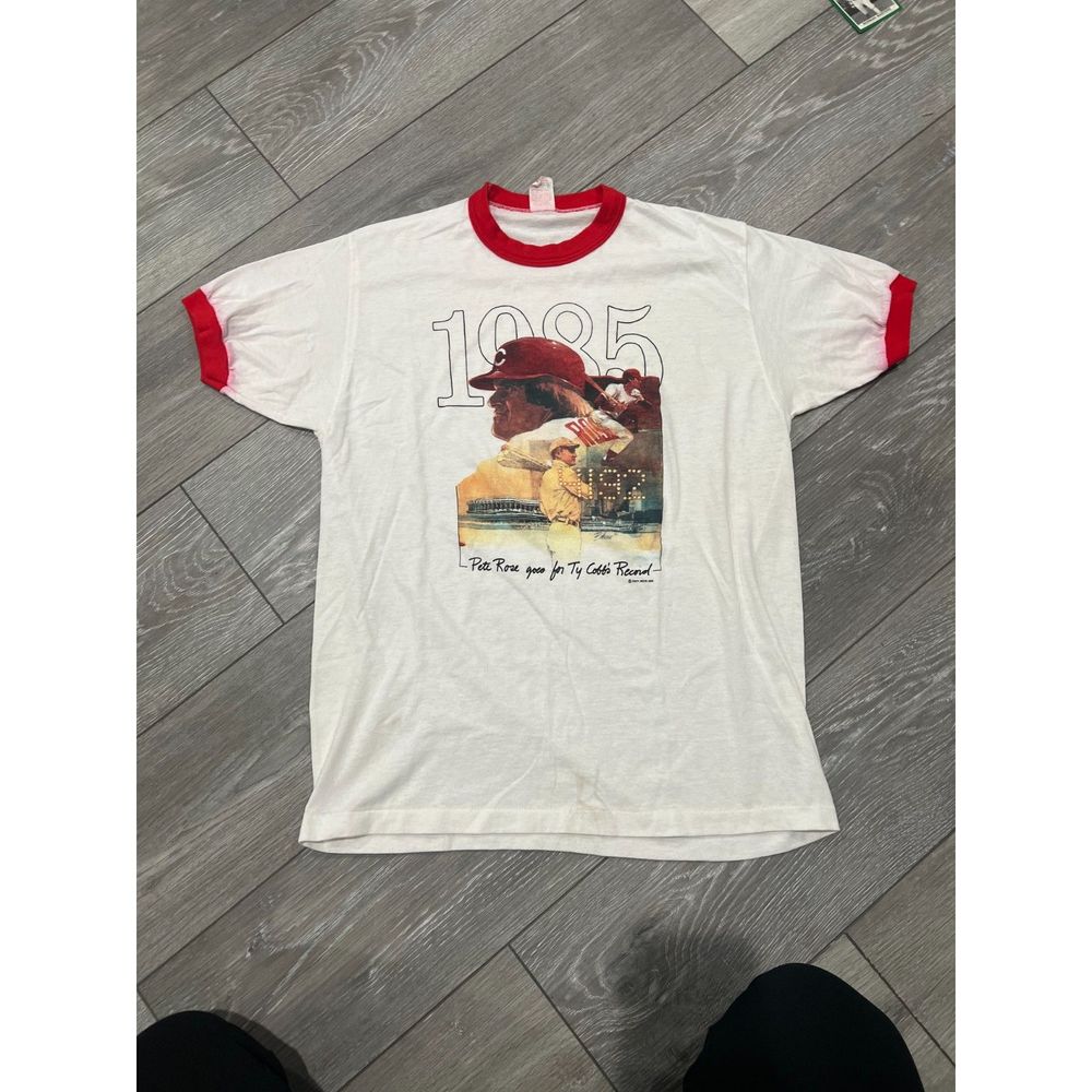 Vintage Pete Rose Ty Cobb Record Shirt (1985)
